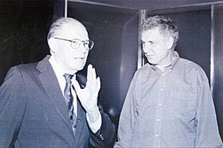 Robert McNamara (l) and Errol Morris