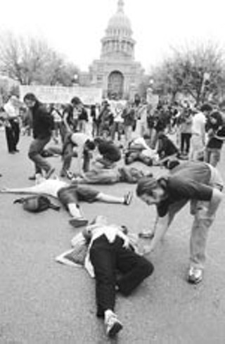 Demonstrators playing dead at the Capitol may no longer have to fake it.