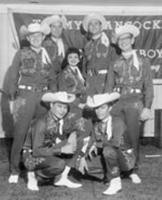 The Roadside Playboys, 1955. Charlene, center; 
Tommy stands second from right