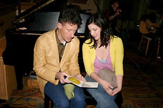Lyle Lovett and Maggie Walters discuss her new CD 
at the Four Seasons.