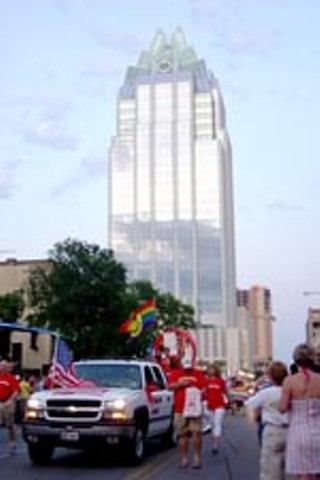 Austin's 2005 Gay Pride Parade working its way up Fourth into the Warehouse District