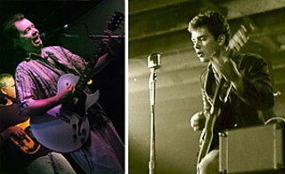 Left: Roky at Threadgill's, 2005. Right: Roky onstage with 
the 13th Floor Elevators, Houston, 1968.