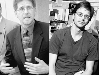 St. Andrew's Presbyterian pastor Jim Rigby's (left) decision
to let atheist UT professor Robert Jensen (right) join the
church has outraged conservative Presbyterians.