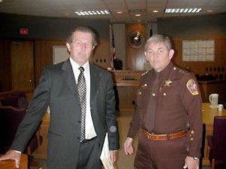 Constable Gary Griffin (r) with his attorney, Bill Aleshire