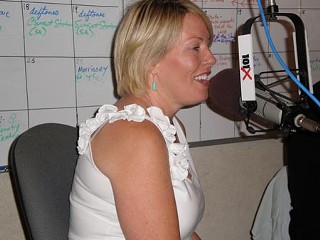 My co-guest, Kayt Jourdanson of Matson Belle, in the 101X studio for Ray Seggern's cooler-than-cool <i>Chillville</i>.