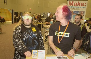 San Francisco-based inventor Mitch Altman's Brain Machine goggles were a big hit at the SXSW Interactive trade show, which ended Tuesday. Altman's trippy specs are designed to free your mind of all things annoying.