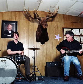 Nick Hennies and Aaron Russell at the Moose Lodge