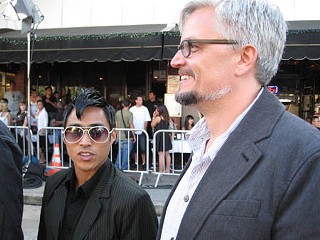 <i>Trinidad</i> filmmakers PJ Raval (l) and Jay Hodges on the red carpet at LAFF