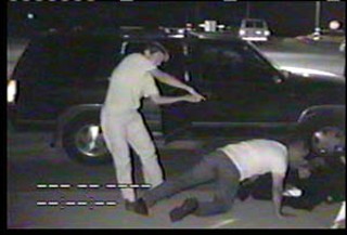 Julie Schroeder reenacts the Rocha shooting for APD investigators in 2005
