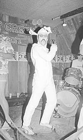 Sonny Carl Davis struts his stuff at Soap Creek Saloon circa 1978.