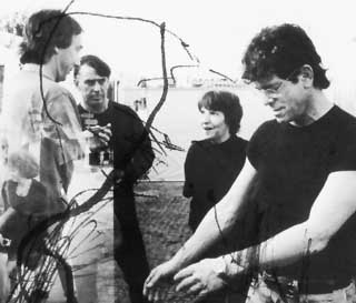 The Velvet Underground (l-r): Sterling Morrison, John Cale, Maureen Tucker, and Lou Reed. Reunion Tour, Switzerland, 1993
<br>Reprinted with permission of BloomsburyUSA, Inc.