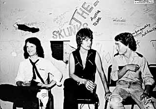 Backstage at Crazy Bob's, 1979: (l-r) Billy Blackmon, Jesse Sublett, Jon Dee Graham