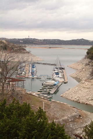 A low-water area of Lake Travis