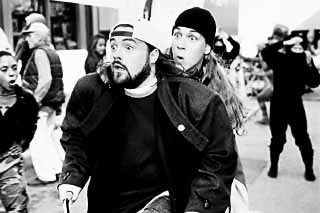 Kevin Smith (l) and Jason Mewes take a break from death threats and theology with <i>Jay and Silent Bob Strike Back</i>,  which Smith and the Austin Film Society will present in a regional premiere at the Paramount Theatre on Monday.