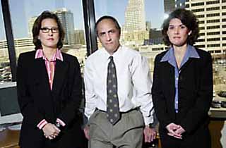 Capece's lawyers (l-r): Tonia Lucio, Geoff Weisbart, and Ellen Yeager