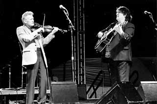 The Last Waltz: Vassar Clements (l) and the Band's Rick Danko at the Old Settler's Music Festival, 1998