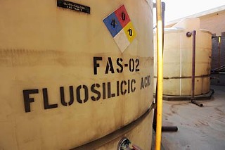 Tanks of fluoride at Ullrich Water Treatment Plant