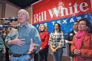 Houston Mayor Bill White rallies his gubernatorial supporters at Scholz Garten.