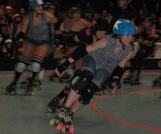 Short Cut on the track at the 2010 season opener for the Texas Rollergirls
