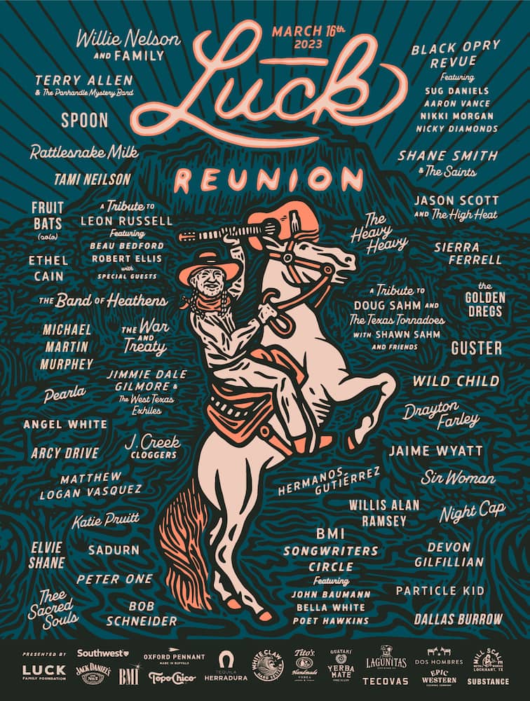 Luck Reunion Reveals Performer Lineup Willie Nelson & Family, Spoon