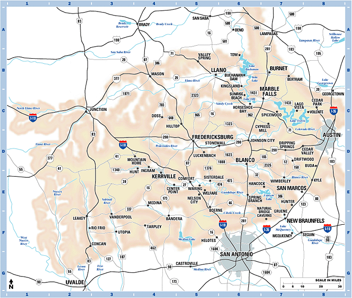 Texas (TX) Hill Country Maps