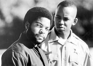 Ice Cube (l) and Michael Boatman in The Glass Shield