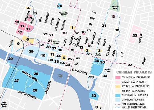 Detailed map of downtown projects