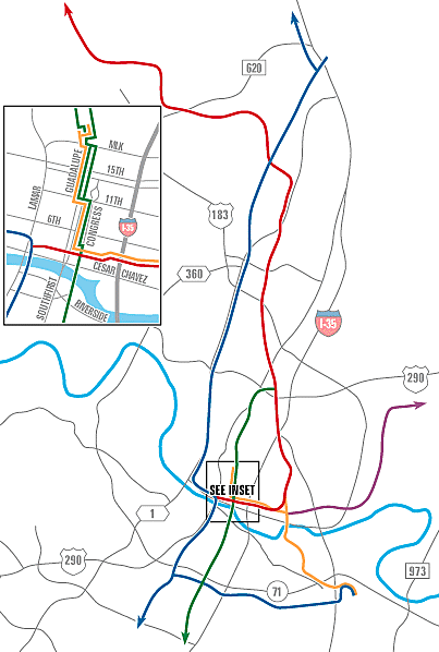 Map of light rail plans