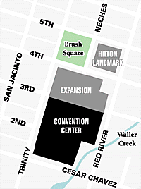 Hilton-Landmark Hotels and city staff are negotiating a deal that could bring an 800-room hotel and 1,000-space parking garage to this block north of what will be the newly expanded Convention Center
