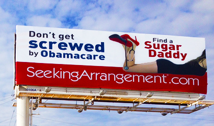 Image result for OBAMACARE billboard in garland texas for dating