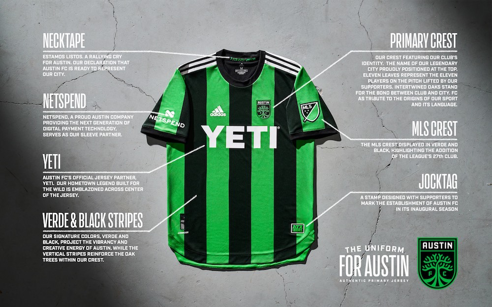 Austin FC Unveils First-Ever Jersey: Verde and black striped