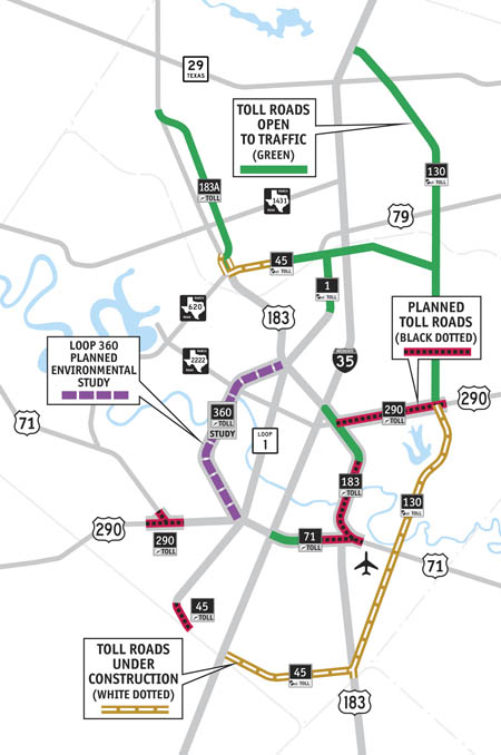 Austin Toll Road Map | Zip Code Map