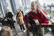 Beatles Tribute Crowds Central Library Rooftop