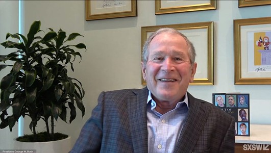 Oil Painter, Former President George W. Bush Still Bullish on Democracy