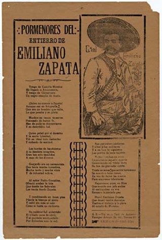Print on broadside of Emiliano Zapata, by José Guadalupe Posada