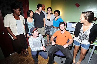 SOW's Austin-based team: (back row) Marquise Eloi, Ashley Tsai, Sam Wolson, Adrienne Collatos, and Candice Porter; (front row) Max Collins, Andrew Eisbrouch, and Christiana Botic