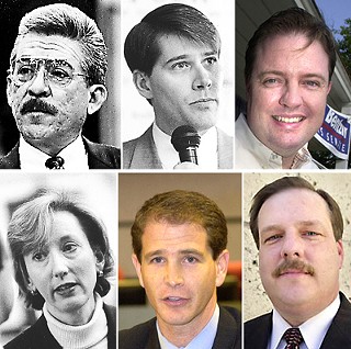 clockwise from top left: Gonzalo Barrientos, Todd Baxter, Ben Bentzin, Ann Kitchen, Jack Stick, James Sylvester