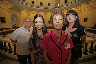 Members of Texas Voices started by San Antonio mother Mary Sue Molnar (c) at the Capitol