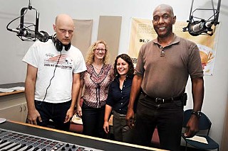All for one: (l-r) John Erler, Kim McCarson, 
Leah Manners, and Edward Johnson in studio one
