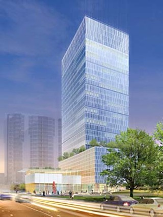 The one that got away: 2008 proposal for the block to be shared by AMOA and Hines' office tower