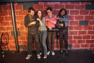 Punch line or pinch line? With a line-up like this, we must be dreaming: (l-r) Jake Flores, Kerri Lendo, Seth Cockfield, and Lashonda Lester