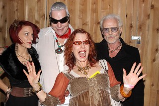 Writer and groupie extraordinaire Pamela Des Barres (center) poses at the Austin Music Awards with (l-r) the Art Department's Jacki Oh, along with your Style Avatar and musician/actor Michael Des Barres.