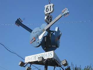 Ground zero: The crossroads of Highways 61 and 49 in Clarksdale, Miss.