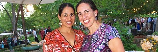 <i>My</i> favorite Tex-Mex for a decade now has been Maudie's. Here are Laila Sanii (l) and Negeen Mosley (r), who head up Maudie's catering operations, serving up their signature hospitality at the Umlauf Sculpture Garden Party.