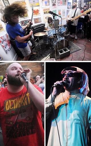 Clockwise from top: Milk Music, Omar Souleyman, Fucked Up