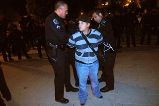 One of the people arrested at the Occupy Austin protest on Oct. 30