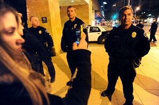 One of the people arrested at the Occupy Austin protest on Oct. 30
