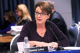 Annette LoVoi opposes the charter plan.