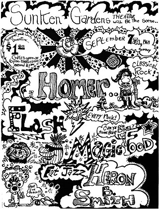 Back to school Alamo City bill, 1969, starring Flash and regional cult band Homer
