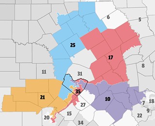This or something like it: The Central Texas congressional maps getting redrawn in San Antonio again today